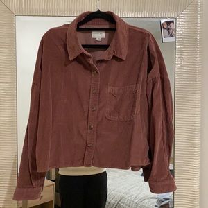 AE Oversized Cropped Corduroy Jacket